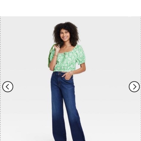 Puff Short-Sleeve Peasant Top from Universal Thread new - Picture 3 of 5